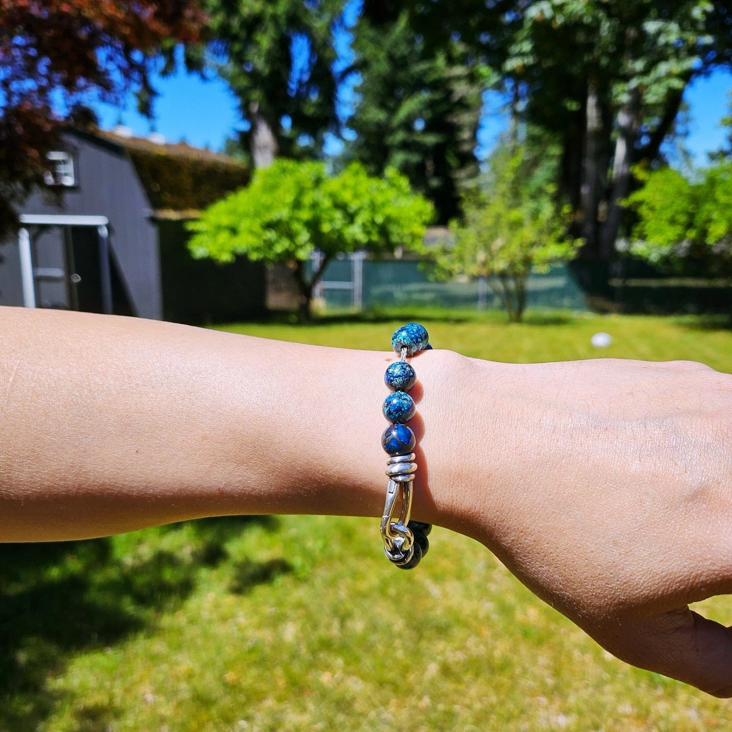 RARE Vintage Tiffany & Co. Paloma Picasso Chrysocolla Silver Knot Bead Bracelet