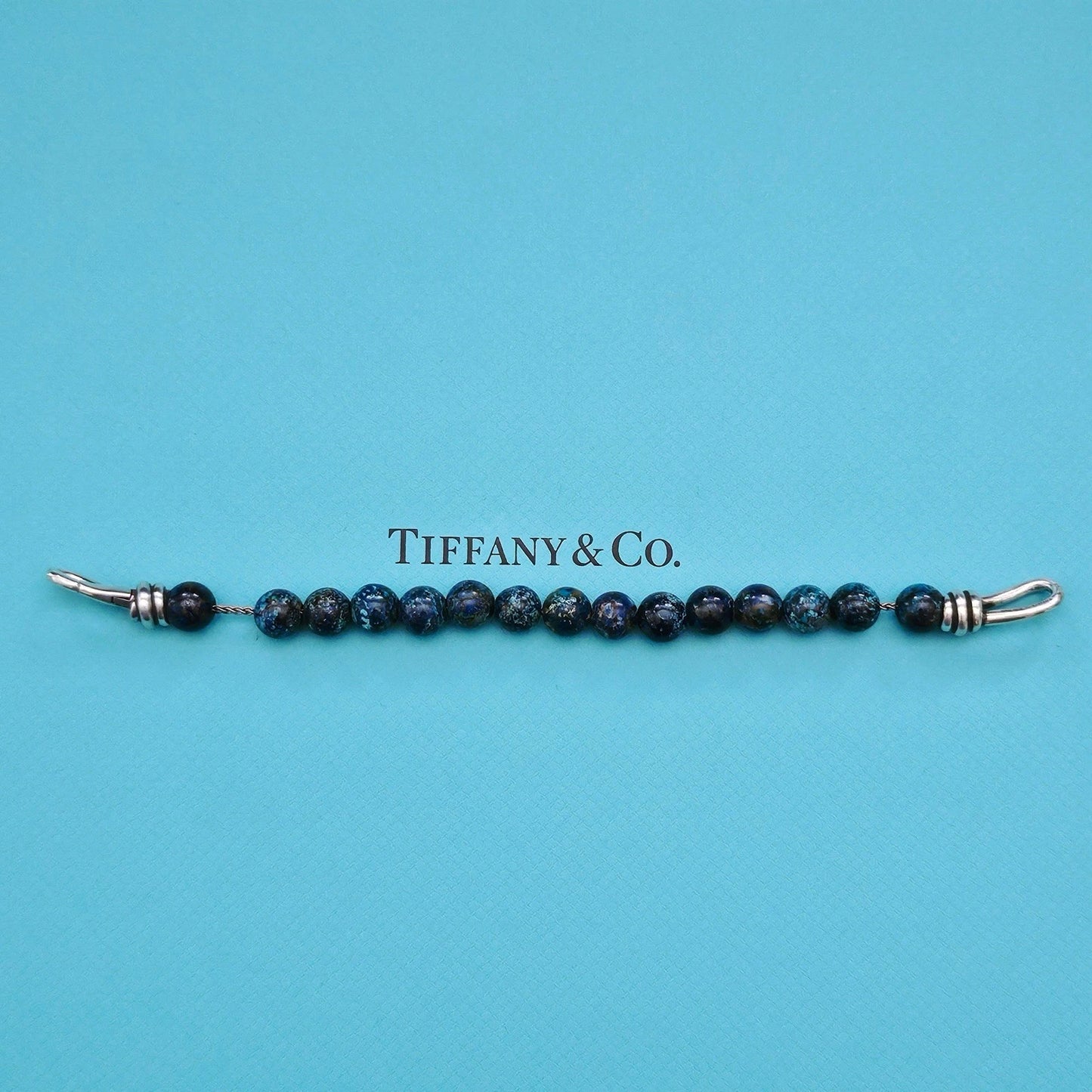 RARE Vintage Tiffany & Co. Paloma Picasso Chrysocolla Silver Knot Bead Bracelet