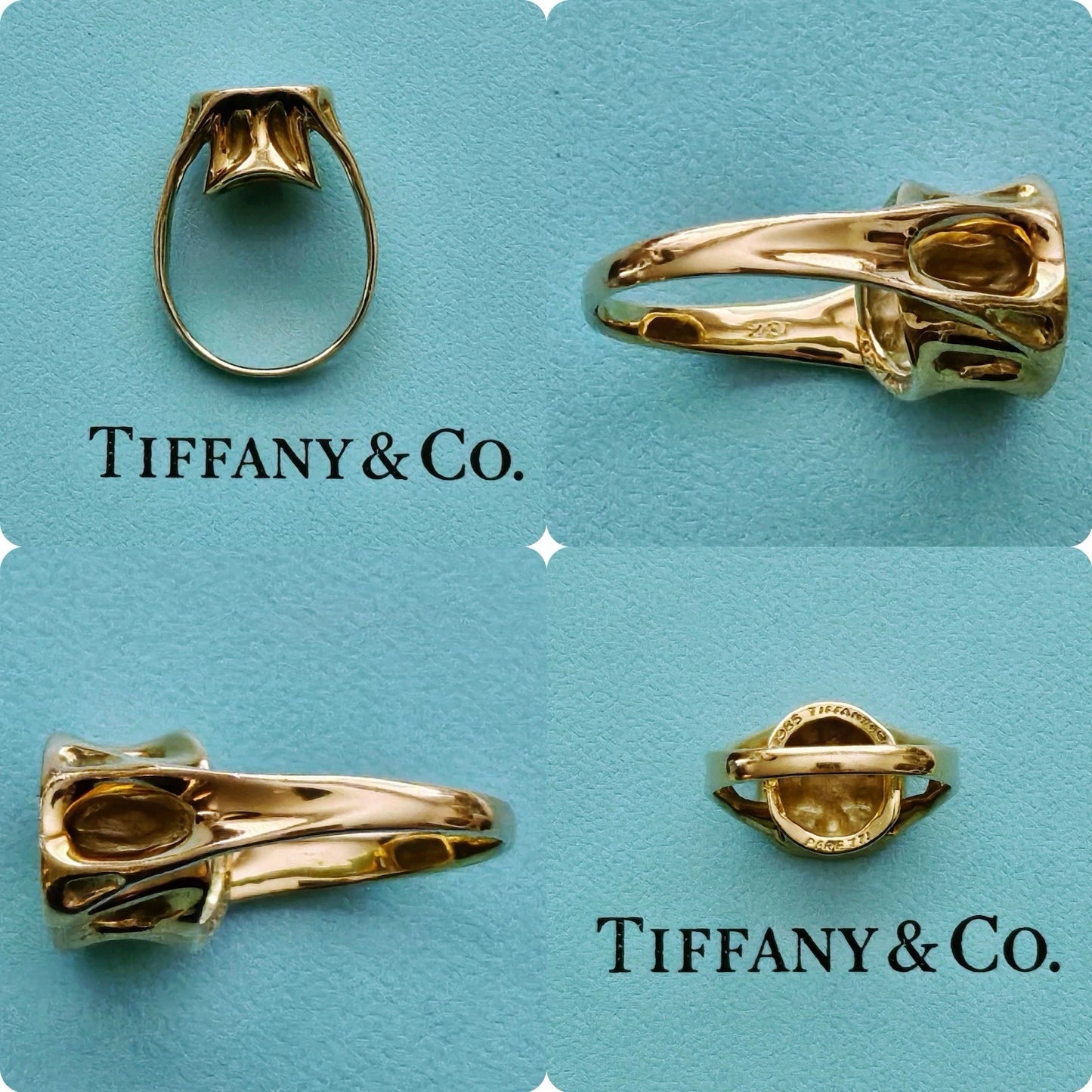 RARE Vintage 1985 Tiffany & Co. Elsa Peretti Sculptural 18k Yellow Gold Ring