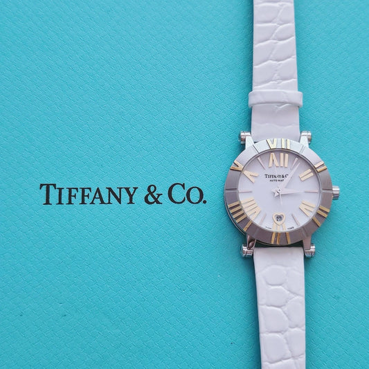 RARE Tiffany & Co. Stainless Steel Ceramic 18k Gold 30mm Atlas Automatic Watch